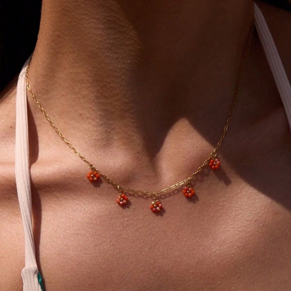 Boho flower Necklace Q639